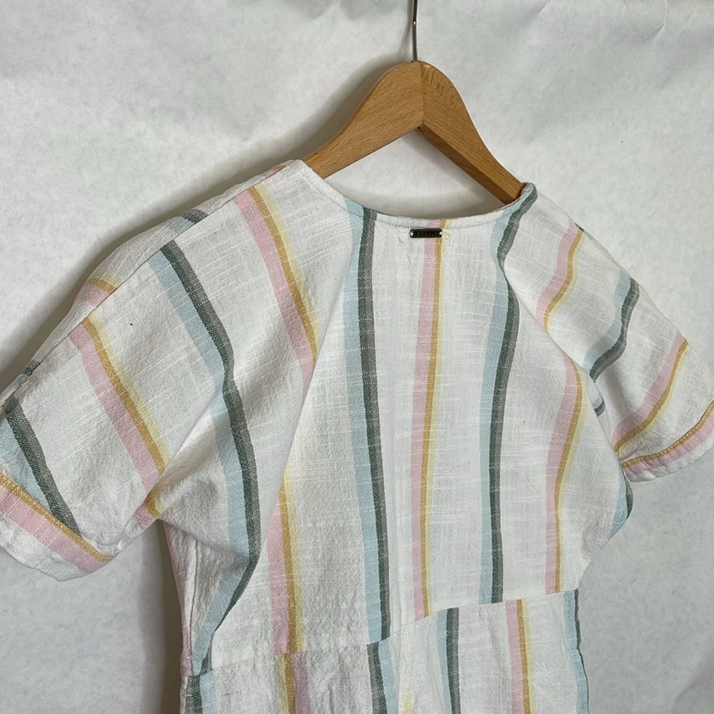 Billabong Salty Blonde Weaver Jumpsuit Size Small Rainbow Striped Crop Wide Leg - Picture 4 of 14